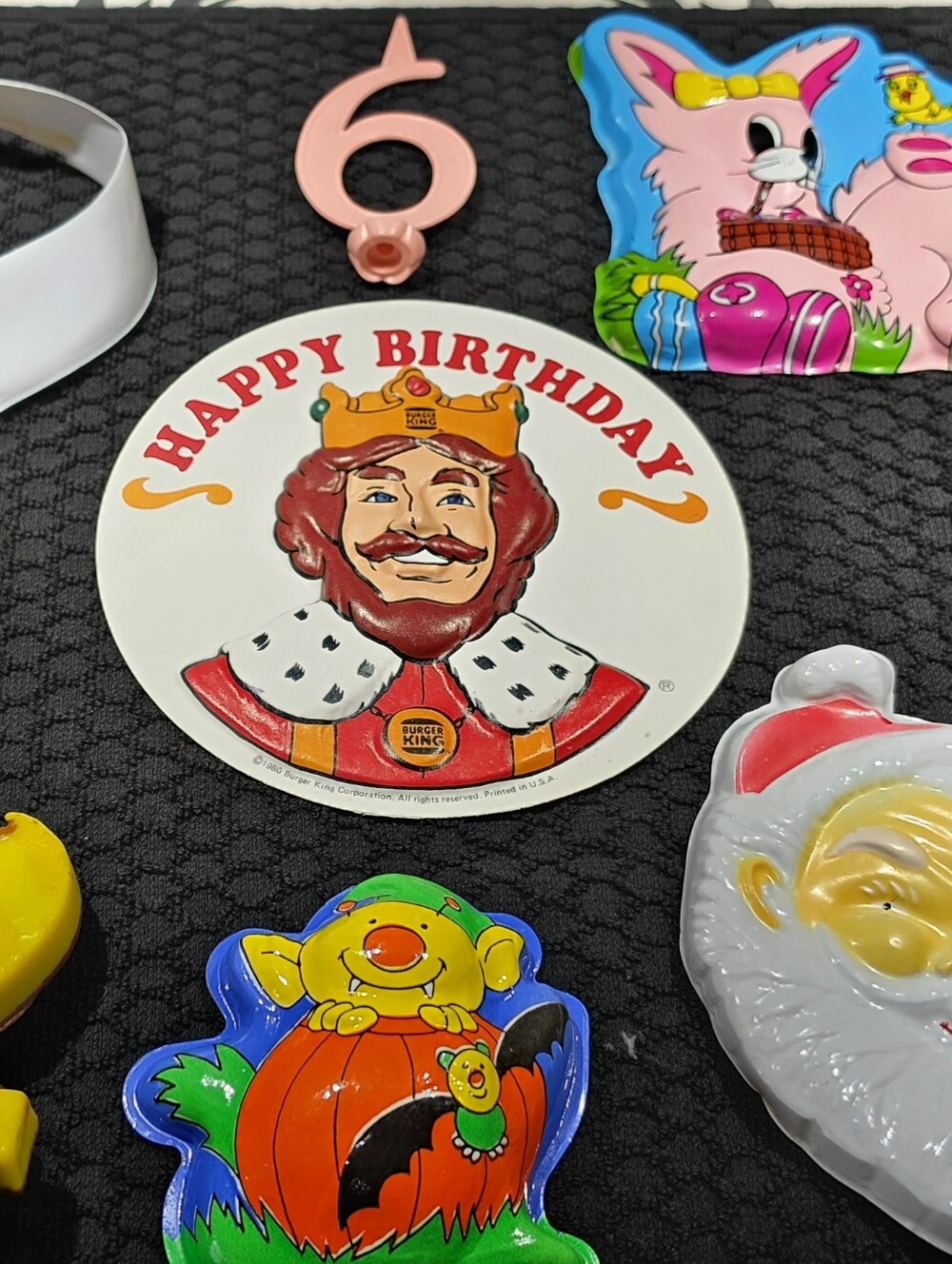Vintage Plastic Cake Toppers. Christmas, Rare Burger King, Easter, Fathers Day
